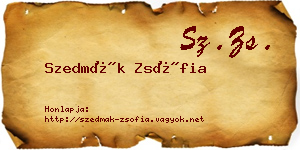 Szedmák Zsófia névjegykártya