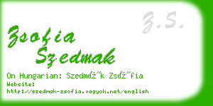 zsofia szedmak business card